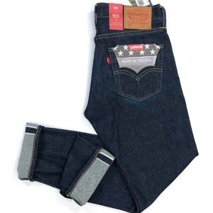 Levis 511 Slim USA Selvedge White Oak Blue Jeans